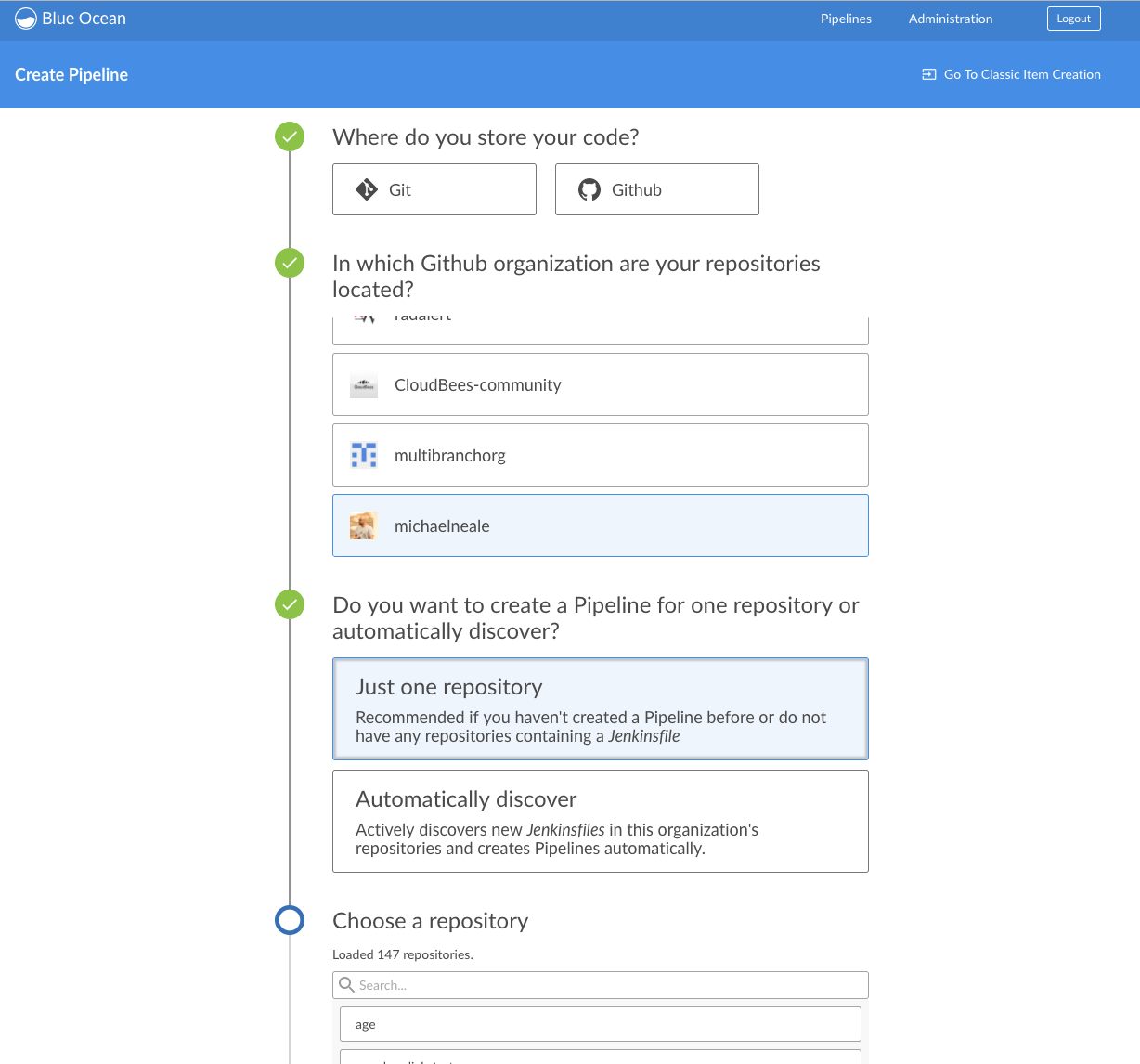 Creating a Pipeline from GitHub